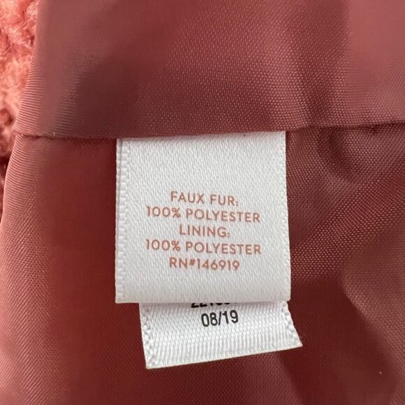 LC Lauren Conrad Shabby Teddy Pea Coat Rose Double Breasted Size Medium - Picture 8 of 9